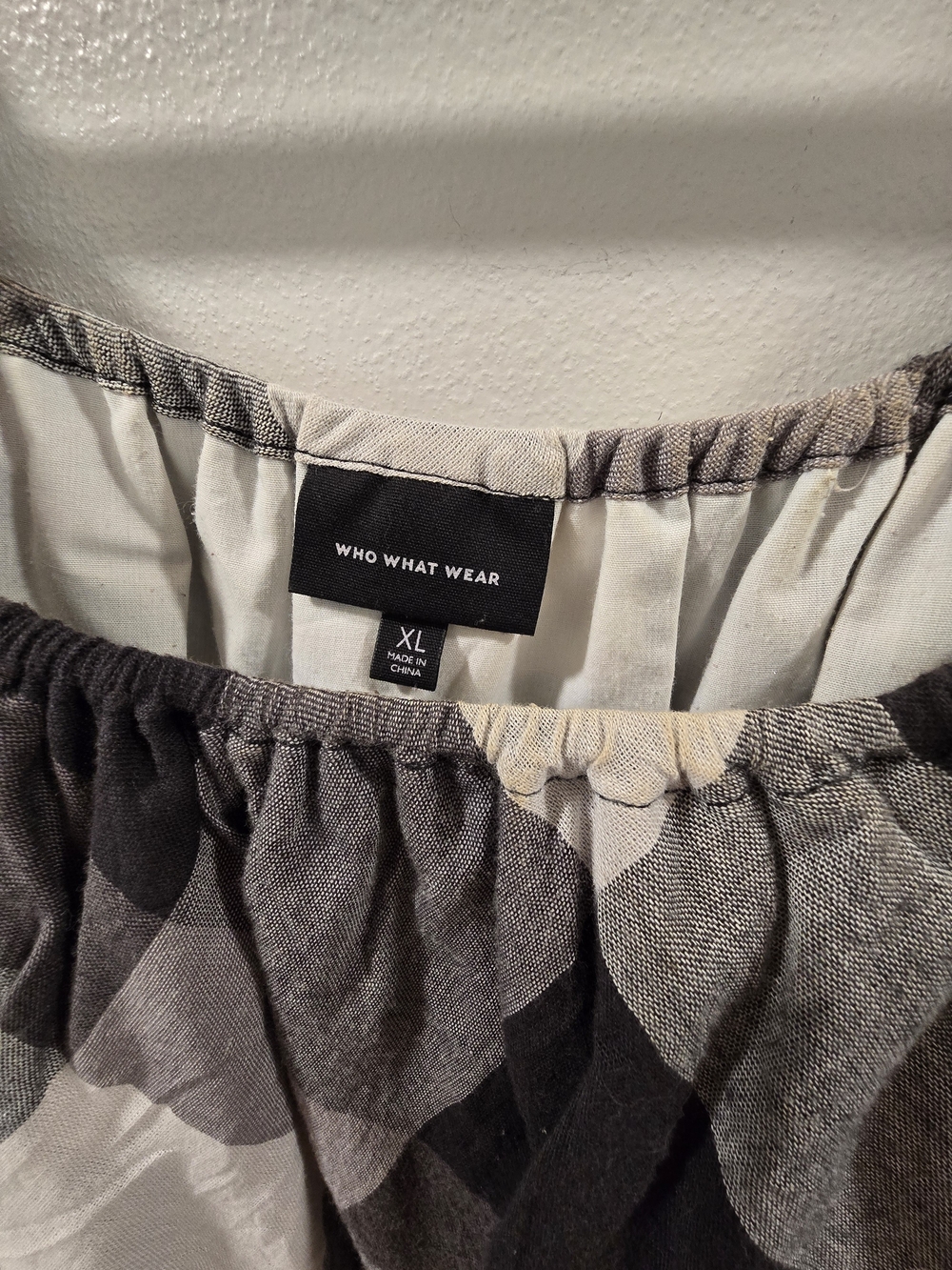Who What Wear Black & White Buffalo Check Mini Dress - Picture 3 of 3